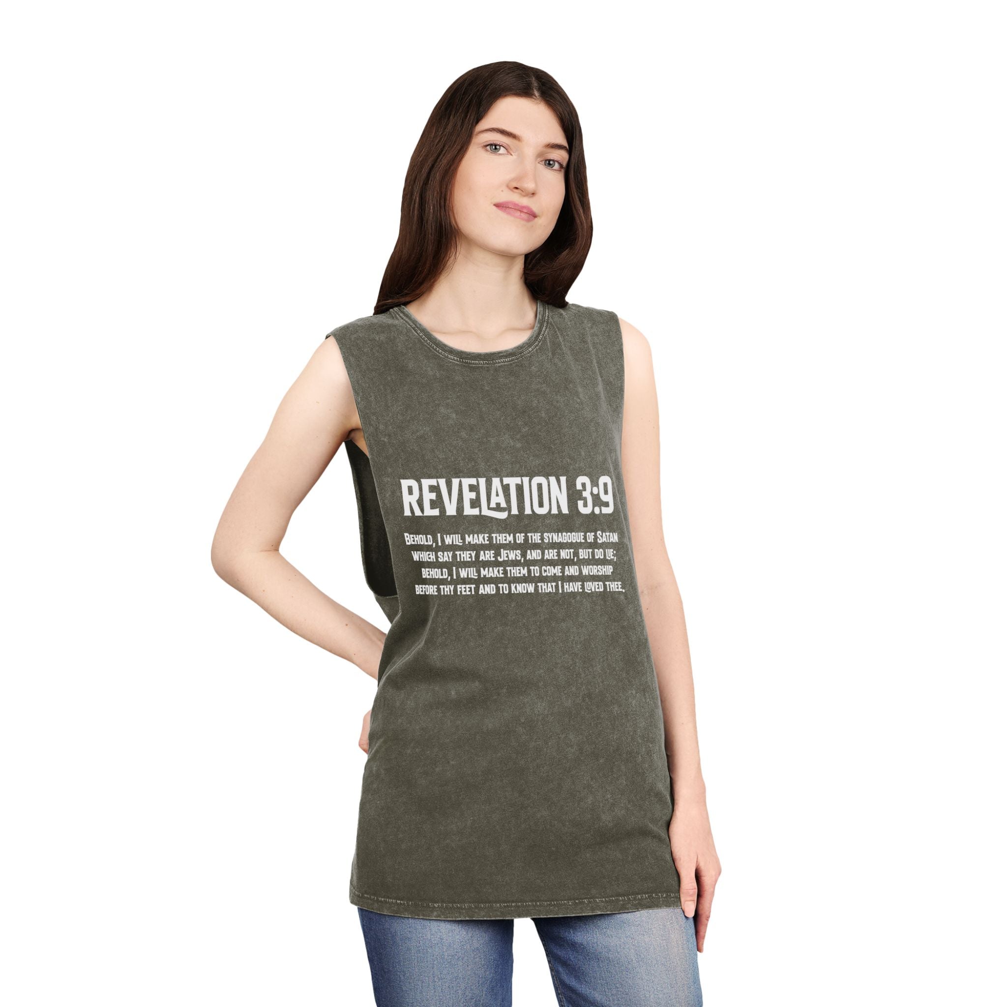 Revelation 3-9 Anti-ZOG Vintage Stone Wash Sleeveless Tee