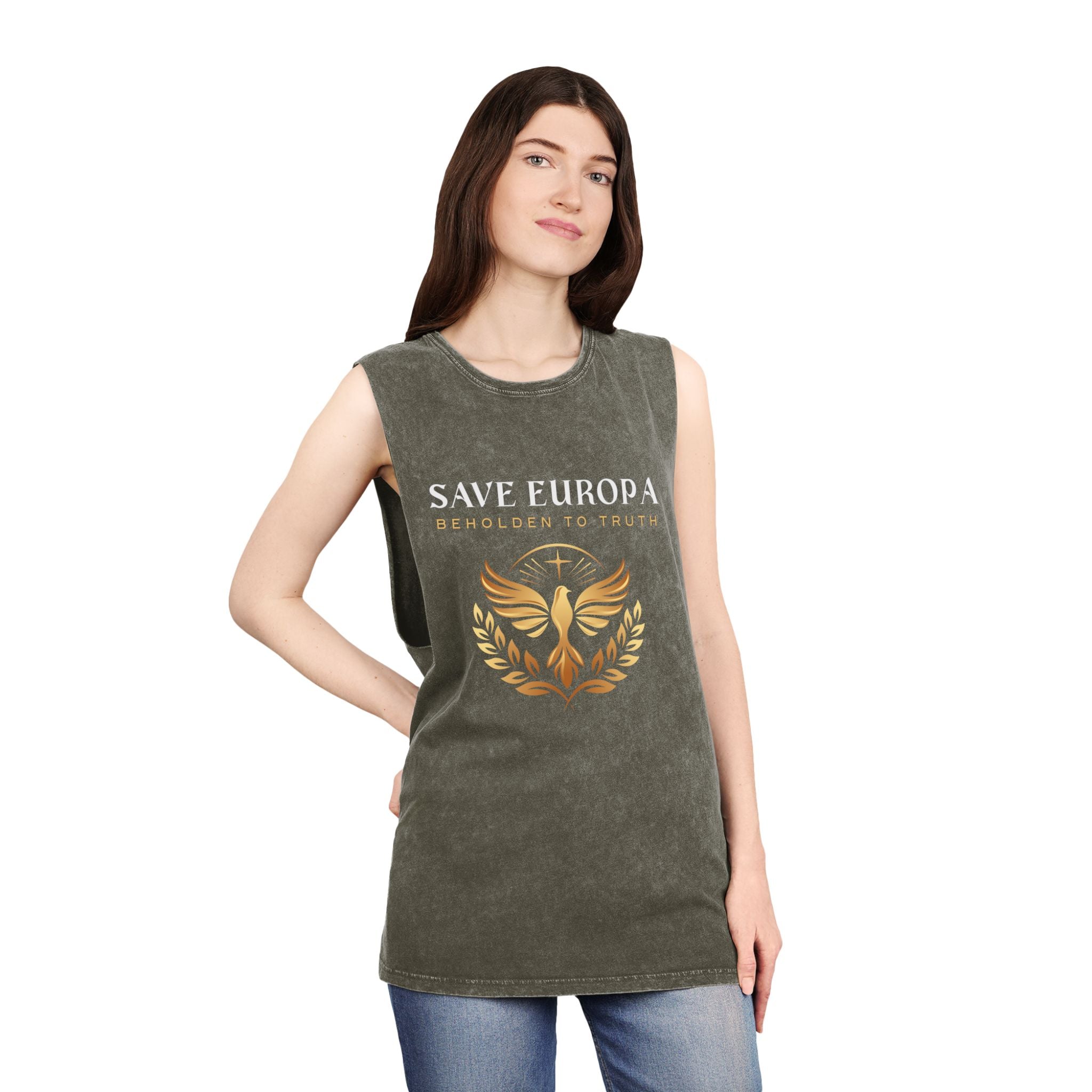Vintage Stone Wash Save Europa Tank Top