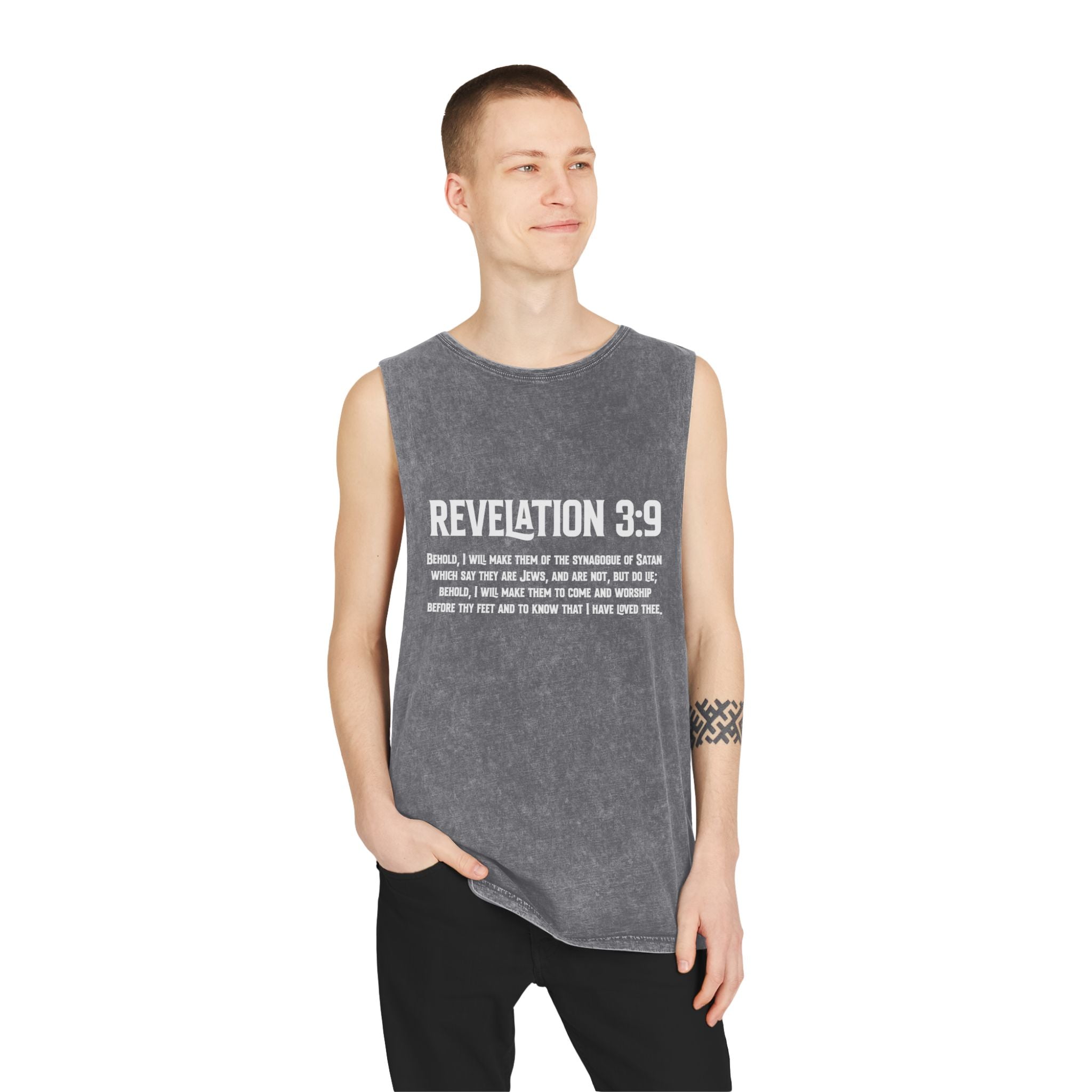 Revelation 3-9 Anti-ZOG Vintage Stone Wash Sleeveless Tee